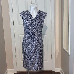 Dana Buchman Print Cowlneck Dress